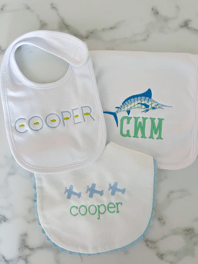 4 Bibs or Burp Cloths Bundle