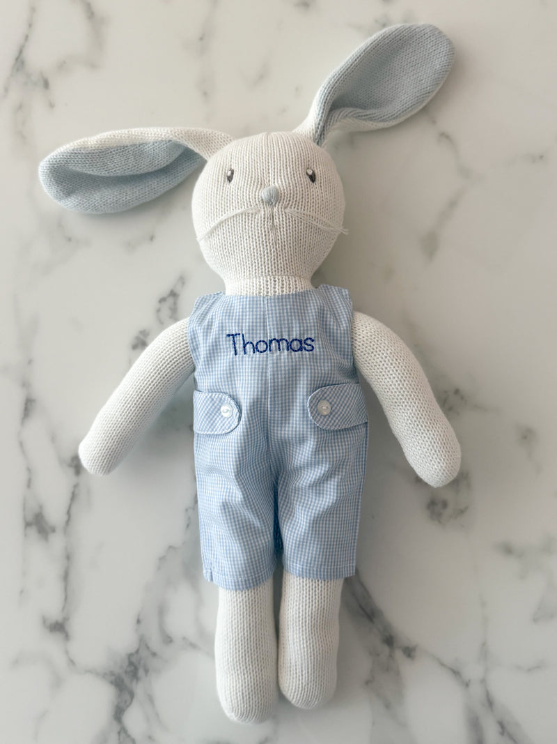 Knit Bunny Doll with Monogrammed Outfit