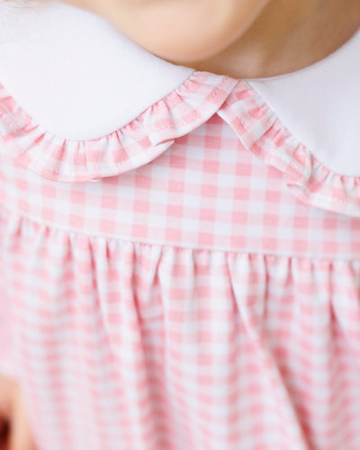 Catherine Diaper Set - Light Pink Gingham- 3 Months