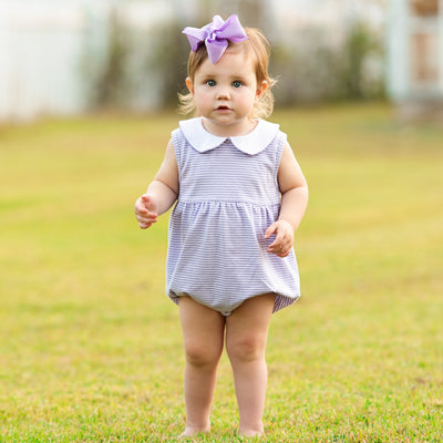 Charlotte Sleeveless Bubble- Lavender Stripe