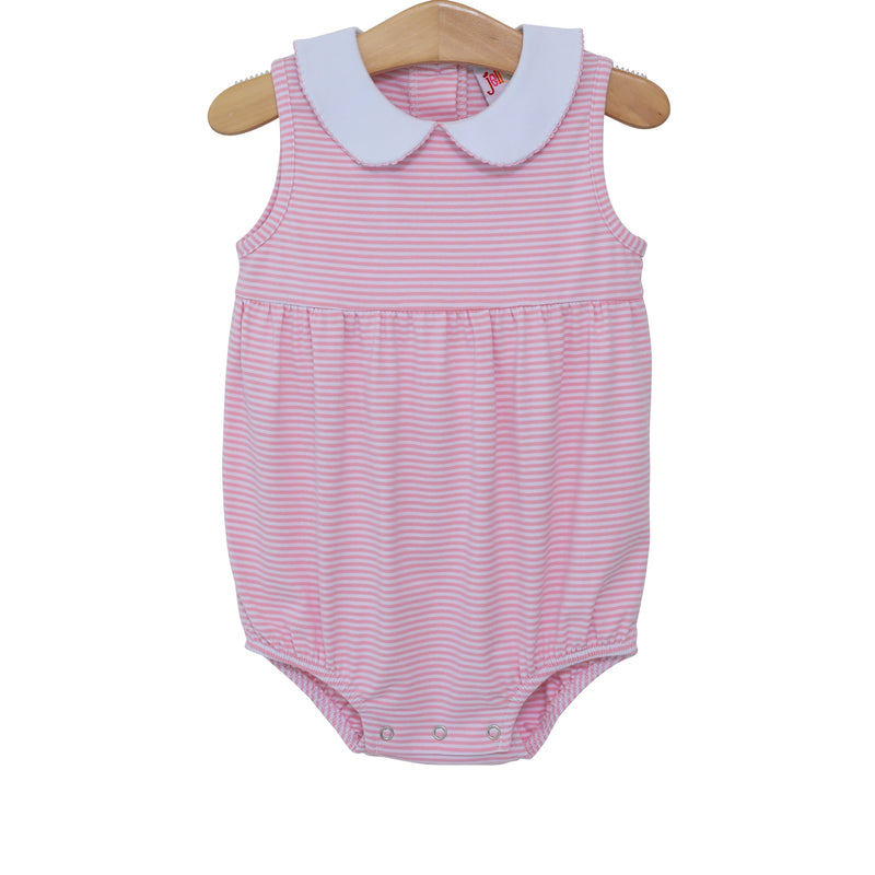 Charlotte Sleeveless Bubble- Light Pink Stripe