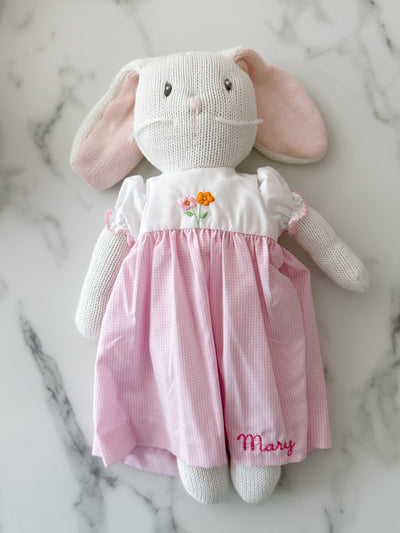 Knit Bunny Doll with Monogrammed Outfit