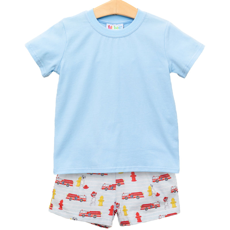 Firetruck Print Short Set