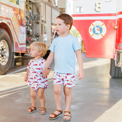 Firetruck Print Short Set