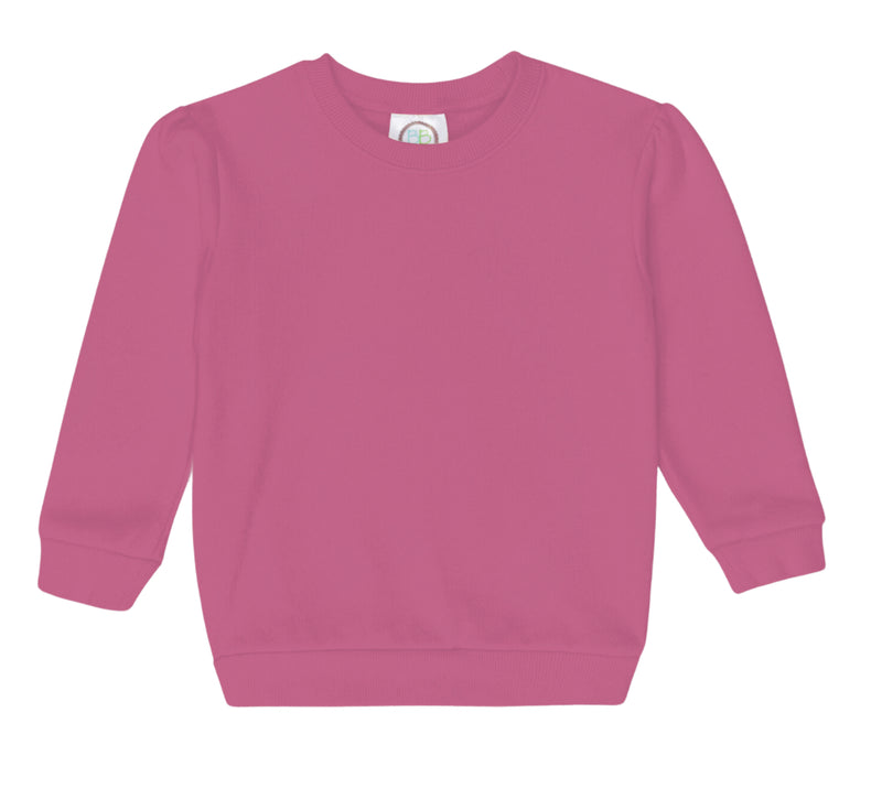 Girls Puff Shoulder Sweatshirt