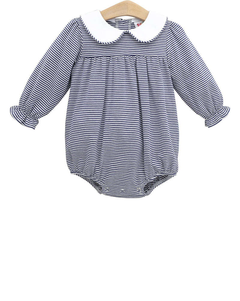 Lottie Bubble - Navy Stripe- 3 Months