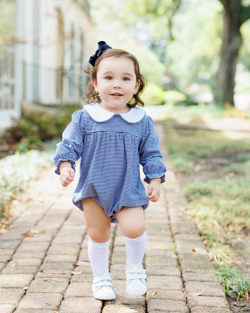 Lottie Bubble - Navy Stripe- 3 Months