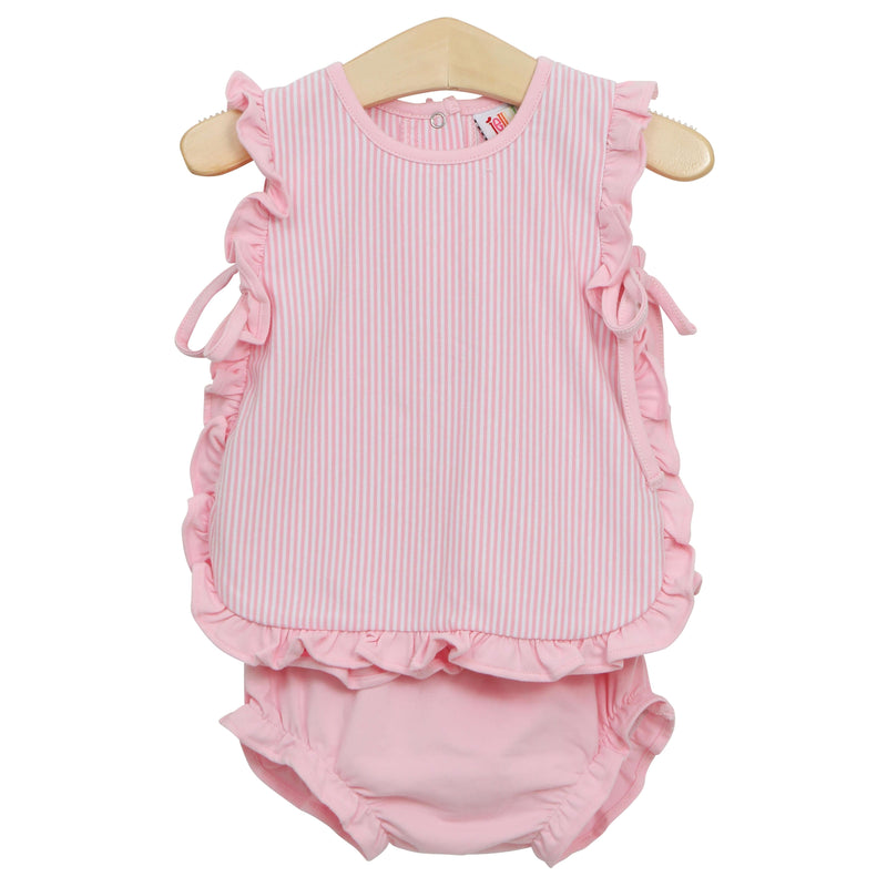 Lou Lou Diaper Set- Light Pink Stripe