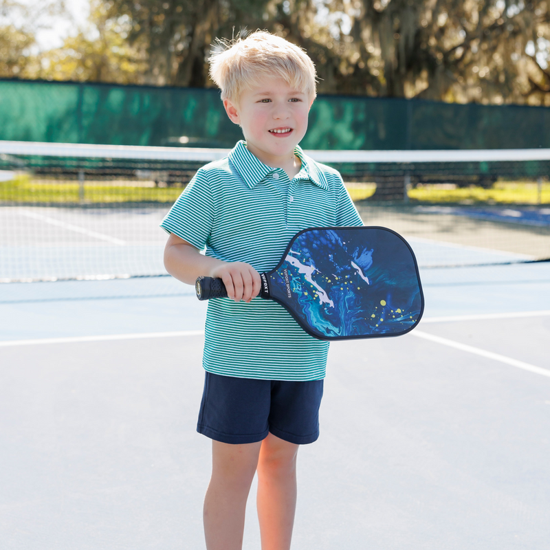 Michael Polo Green Stripe with Navy Shorts Set