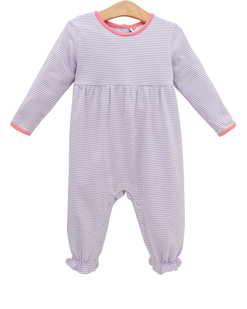 Sadie Romper - Purple Stripe/Pink- 3 Months