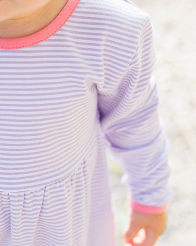 Sadie Romper - Purple Stripe/Pink- 3 Months