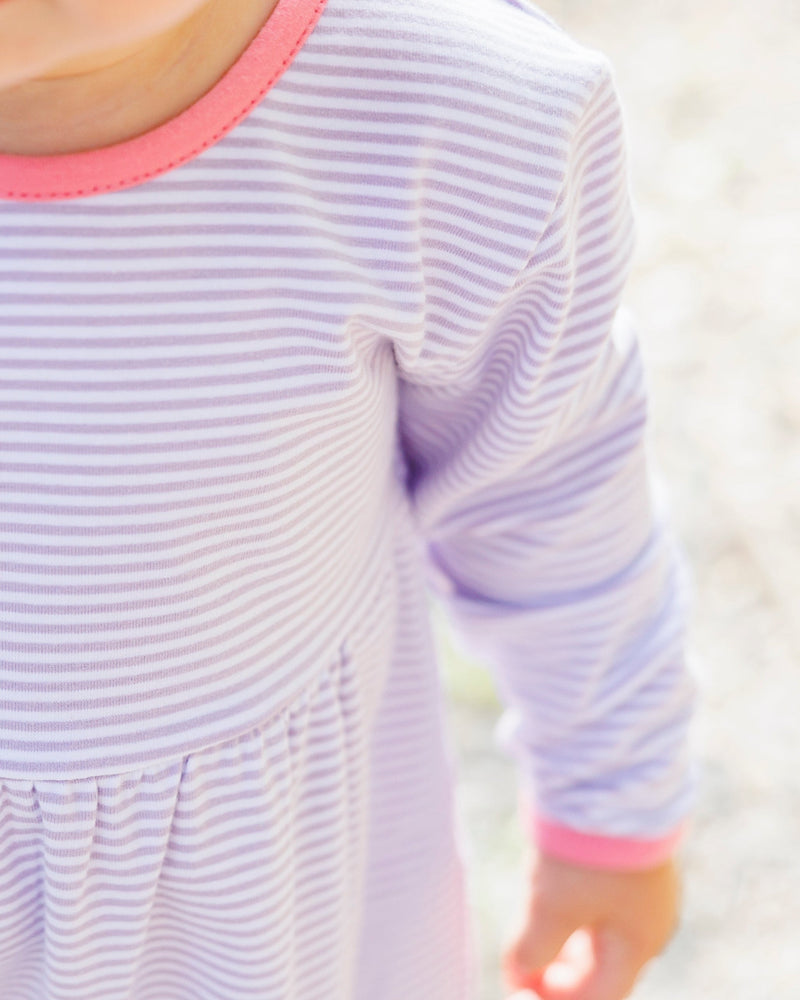 Sadie Romper - Purple Stripe/Pink- 3 Months