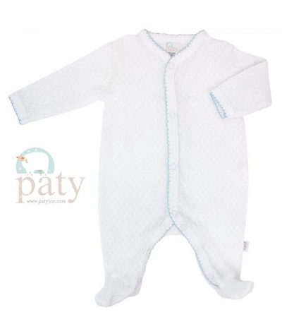 Paty White Knit Footie- 2 Color Options