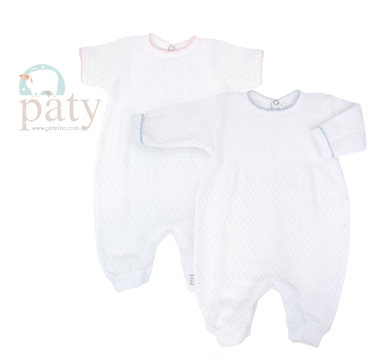 Paty Inc White Knit Keyhole Romper- Multiple Colors