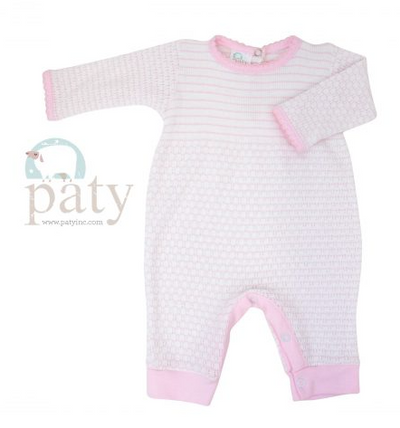 Paty Inc Pinstripe Romper with Trim- Multiple Color Options
