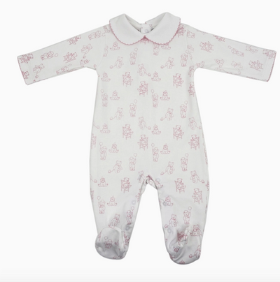 Bears Pima Cotton Footie Pajamas (Pink or Blue)