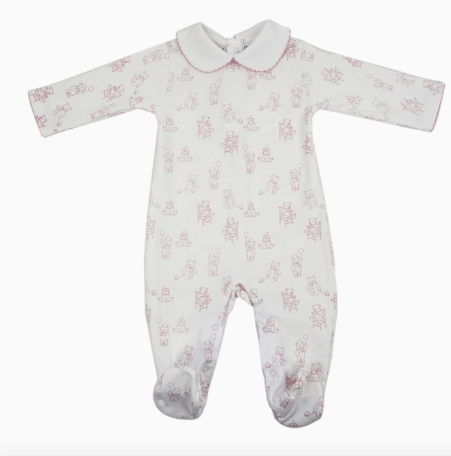 Bears Pima Cotton Footie Pajamas (Pink or Blue)