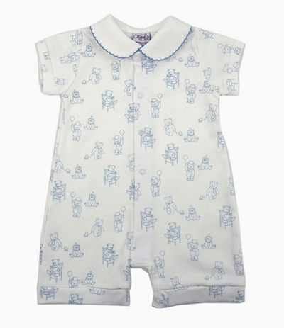 Bears Pima Cotton Romper (Pink or Blue)