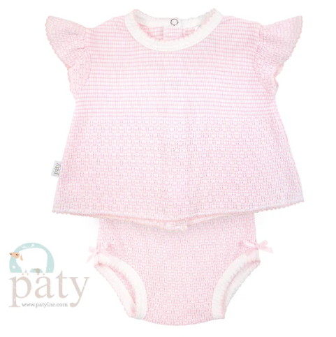 Paty Inc 2 Piece Set - Flutter Sleeve Top and Diaper Cover