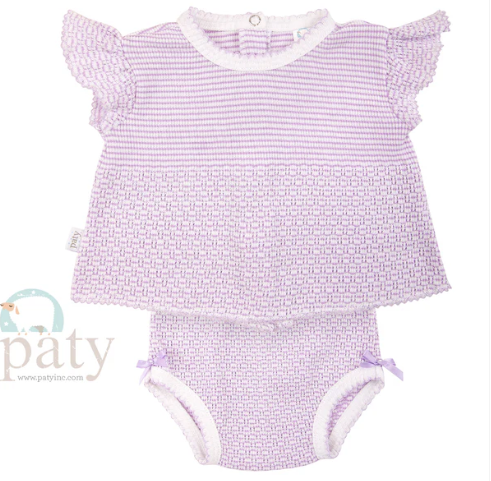 Paty Inc 2 Piece Set - Flutter Sleeve Top and Diaper Cover