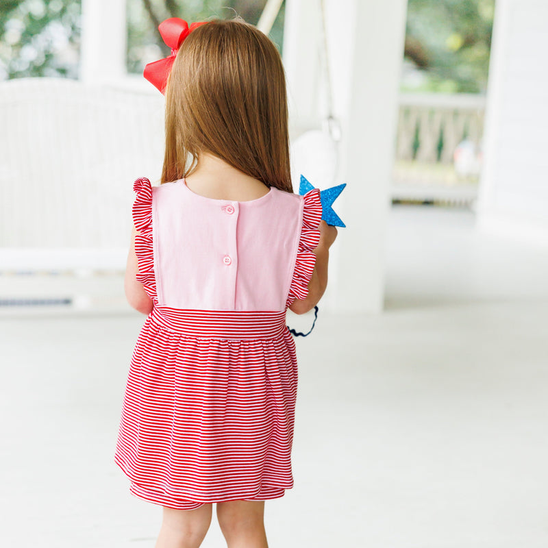 Sophia Short Set- Pink with Red Stripe