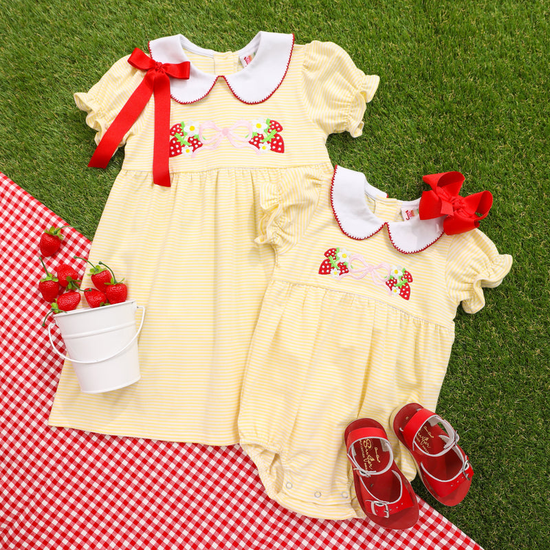 Strawberry And Bow Charlotte Dress