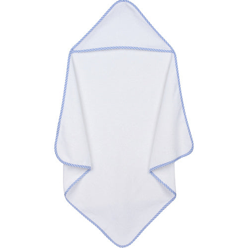 Baby Blue Hooded Gingham Trim Towel