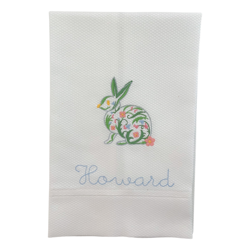 Garden Rabbit White Guest Towel