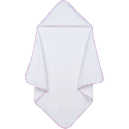 Baby Pink Hooded Gingham Trim Towel