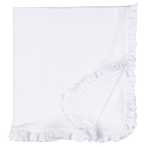 White Ruffle Blanket